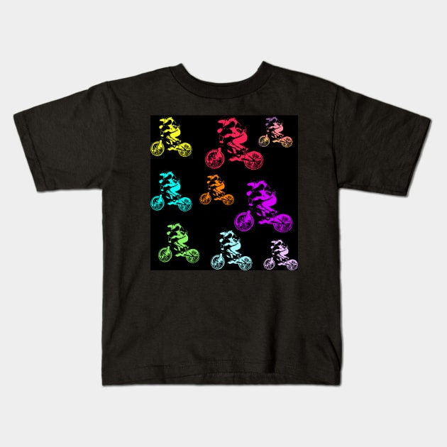 bmx Kids T-Shirt by rickylabellevie